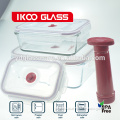 Pyrex microwave and oven safe vacuum pump food container
